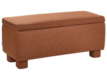 Storage Bench Lift Up Top Golden Brown Fabric Wooden Legs