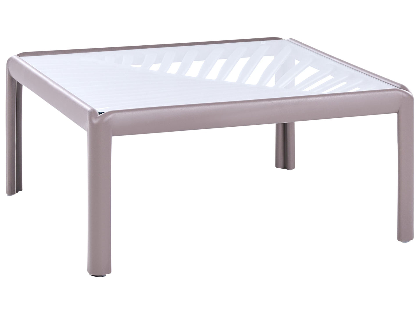 Taupe Coffee Table 69 x 69cm With Synthetic Frame Outdoor