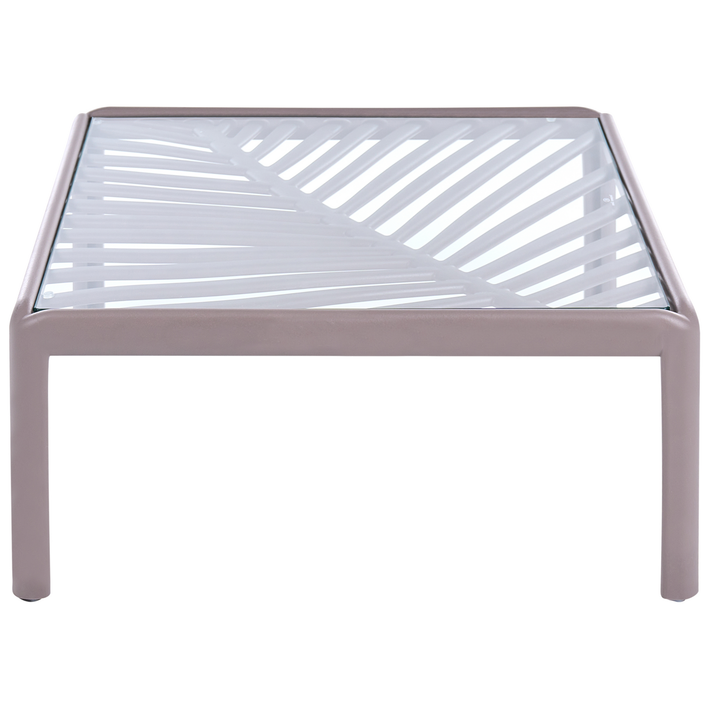 Taupe Coffee Table 69 x 69cm With Synthetic Frame Outdoor