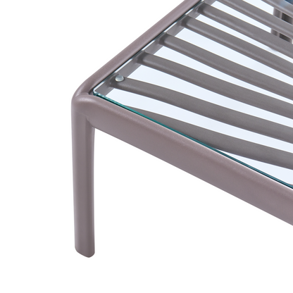 Taupe Coffee Table 69 x 69cm With Synthetic Frame Outdoor