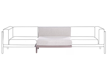 Garden Sofa Extension Module Taupe Armless Outdoor Cushions