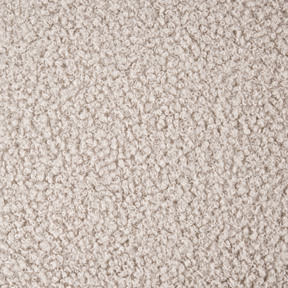 Beige Boucle Ottoman Square Footstool Mid Century Modern