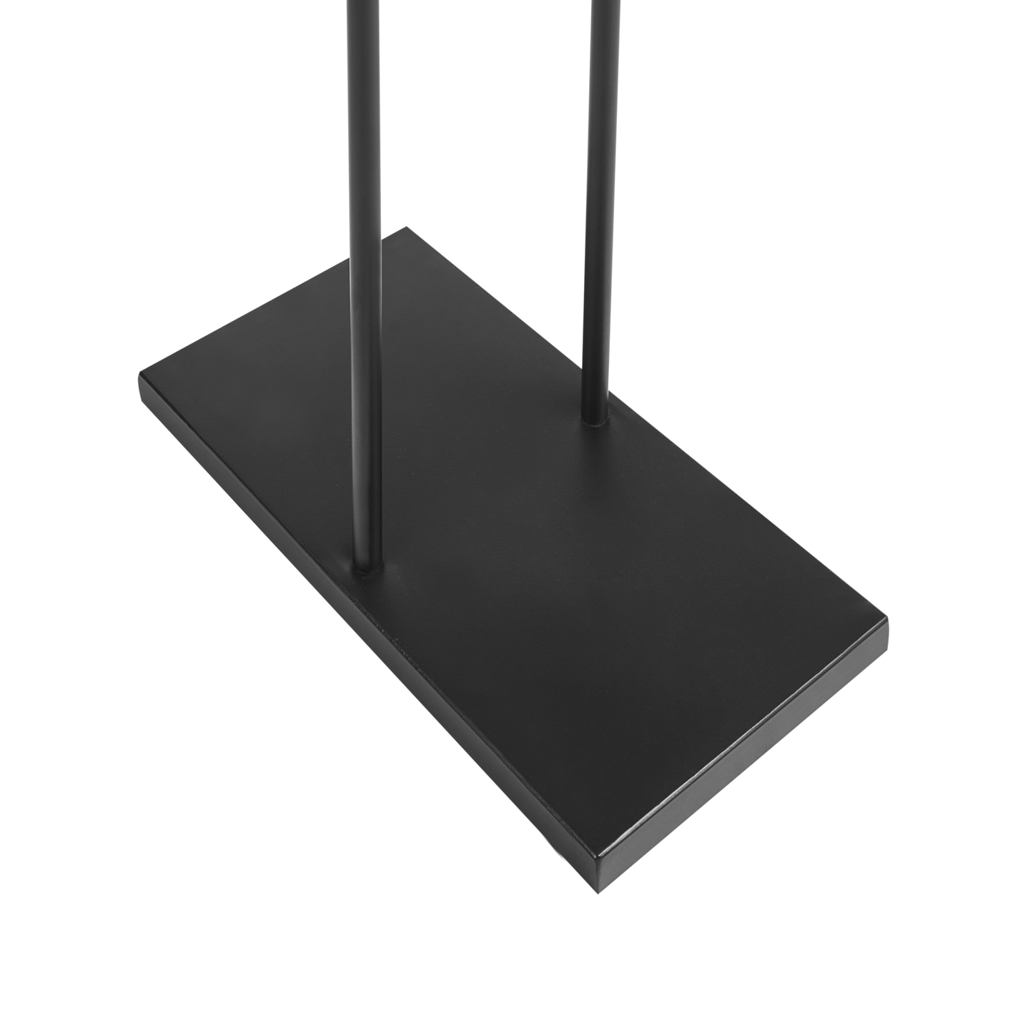 Coat Rack Black Steel 118cm Freestanding Shelves