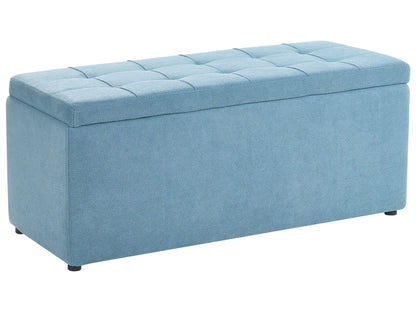 Home Blue Storage Ottoman 100 x 42 x 40cm Water Repellent Fabric