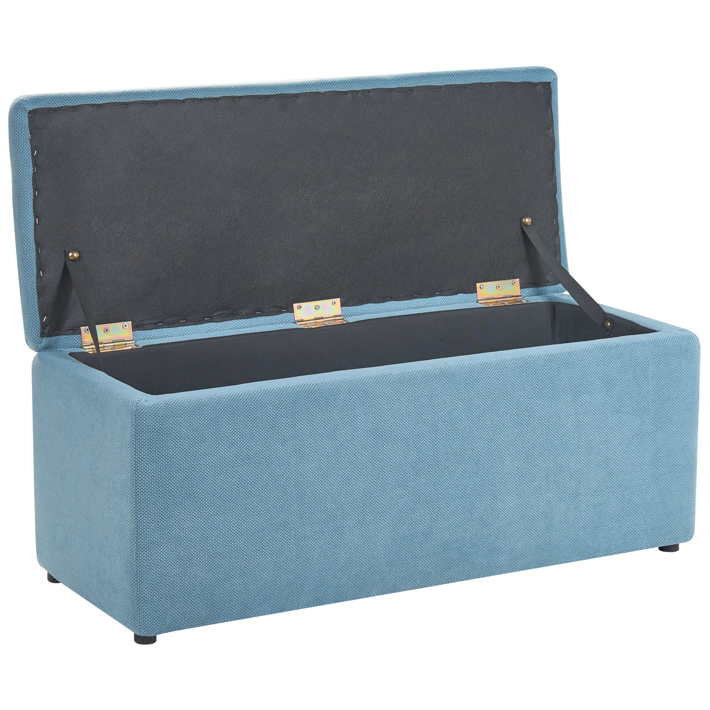 Home Blue Storage Ottoman 100 x 42 x 40cm Water Repellent Fabric