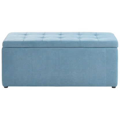 Home Blue Storage Ottoman 100 x 42 x 40cm Water Repellent Fabric