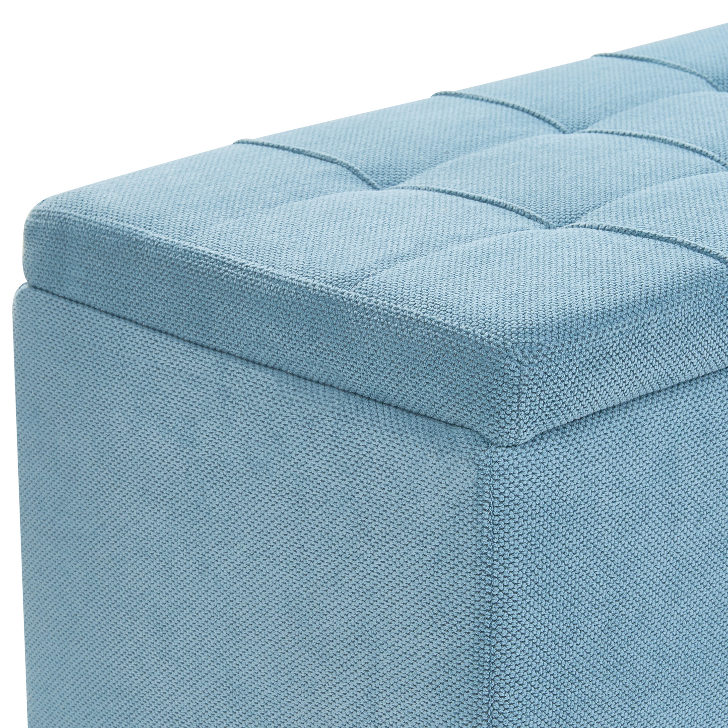 Home Blue Storage Ottoman 100 x 42 x 40cm Water Repellent Fabric