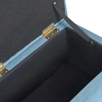 Home Blue Storage Ottoman 100 x 42 x 40cm Water Repellent Fabric