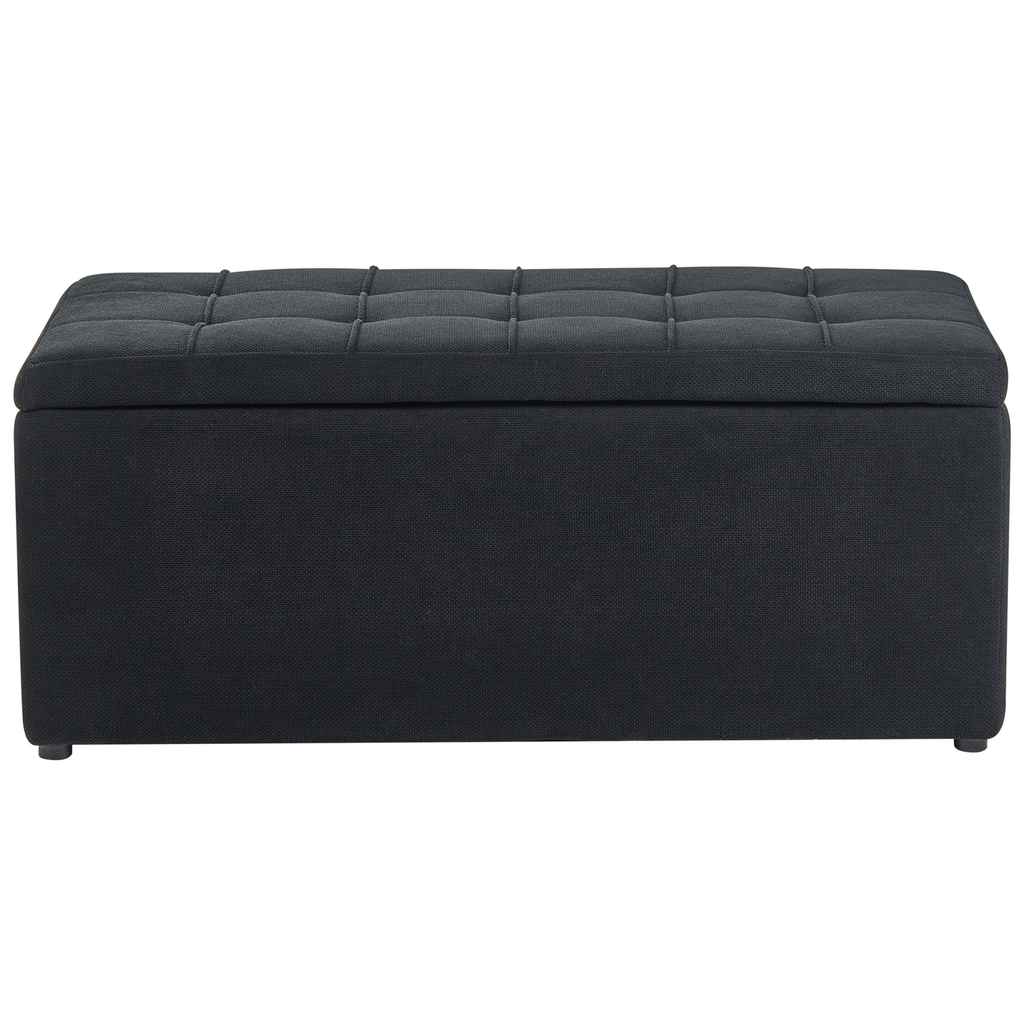 Storage Ottoman Black 100 x 42 x 40cm Polyester Footstool