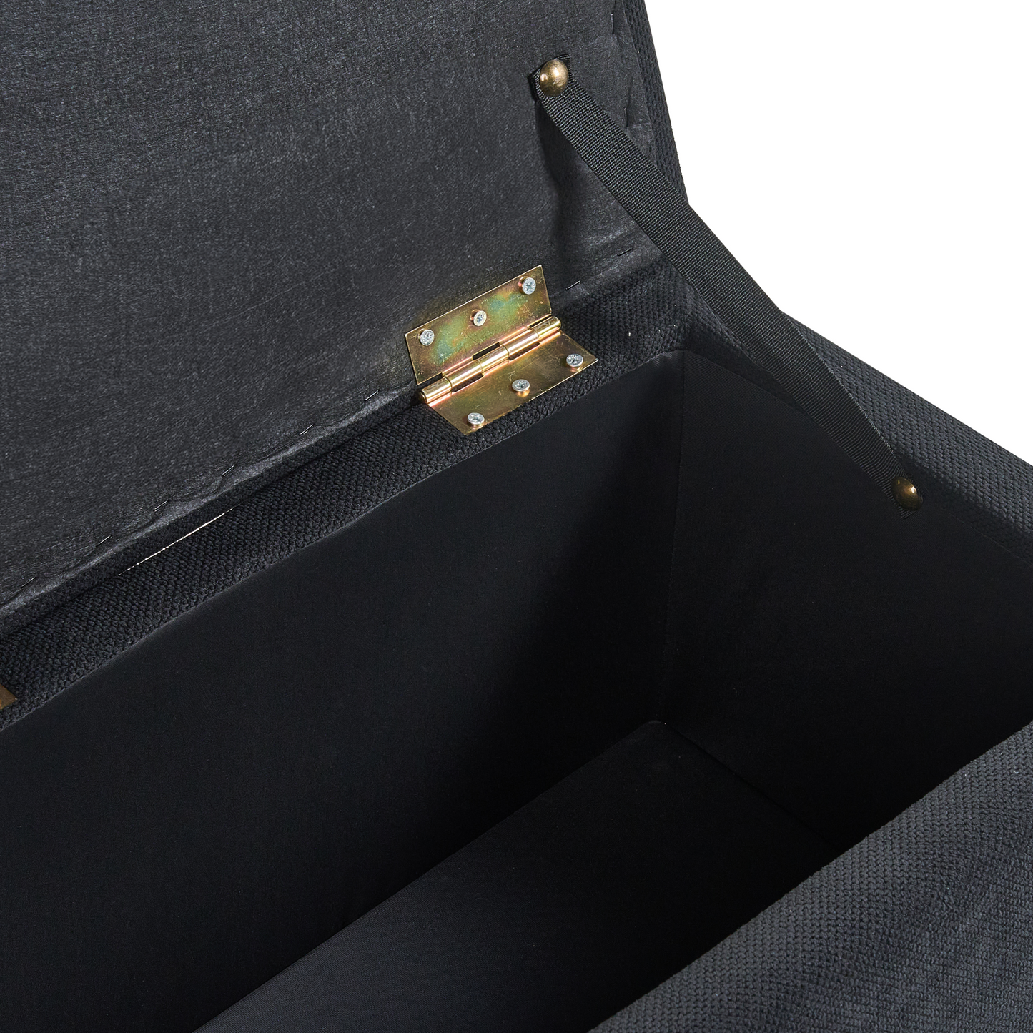 Storage Ottoman Black 100 x 42 x 40cm Polyester Footstool