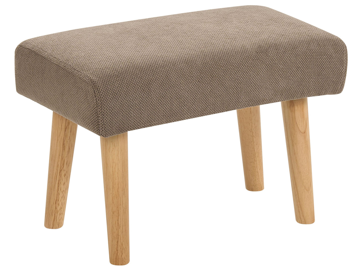 Nordic Living Footstool Brown Polyester Water Repellent Oak Legs