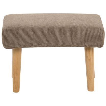 Nordic Living Footstool Brown Polyester Water Repellent Oak Legs