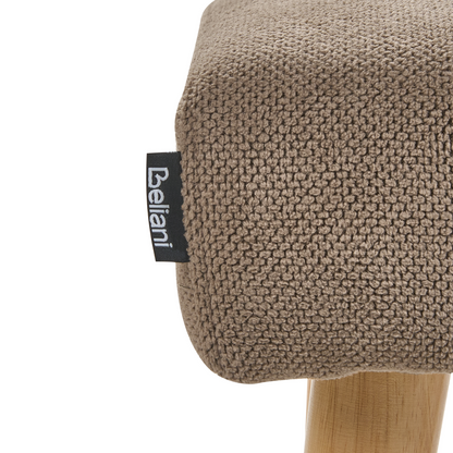 Nordic Living Footstool Brown Polyester Water Repellent Oak Legs