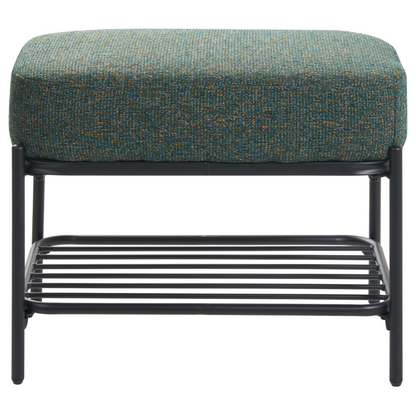 Multicolour Fabric Shoe Bench With Shelf Padded Seat