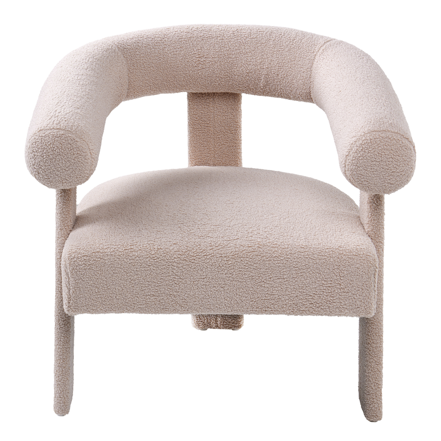Aura Home Armchair Light Beige Boucle Upholstery Retro Design