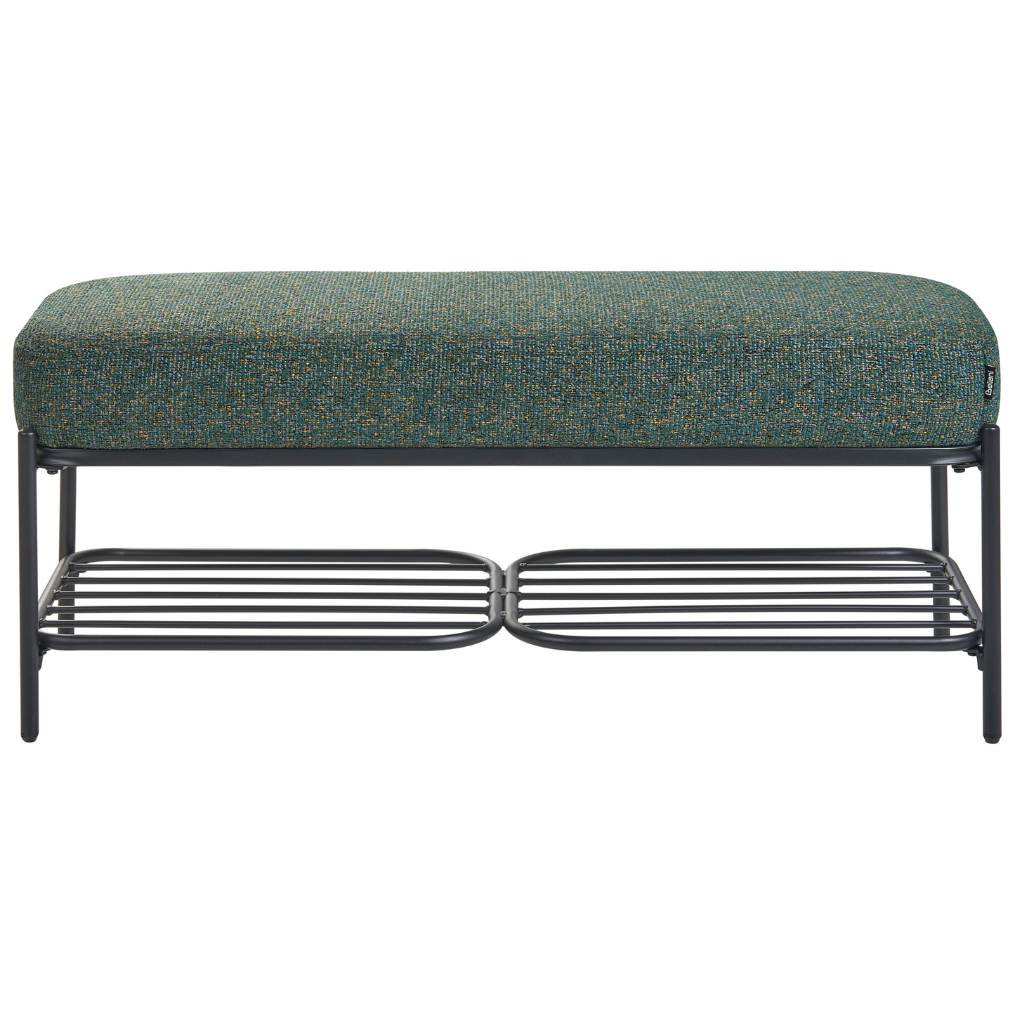 Shoe Bench Multicolour Fabric Upholstered With Shelf