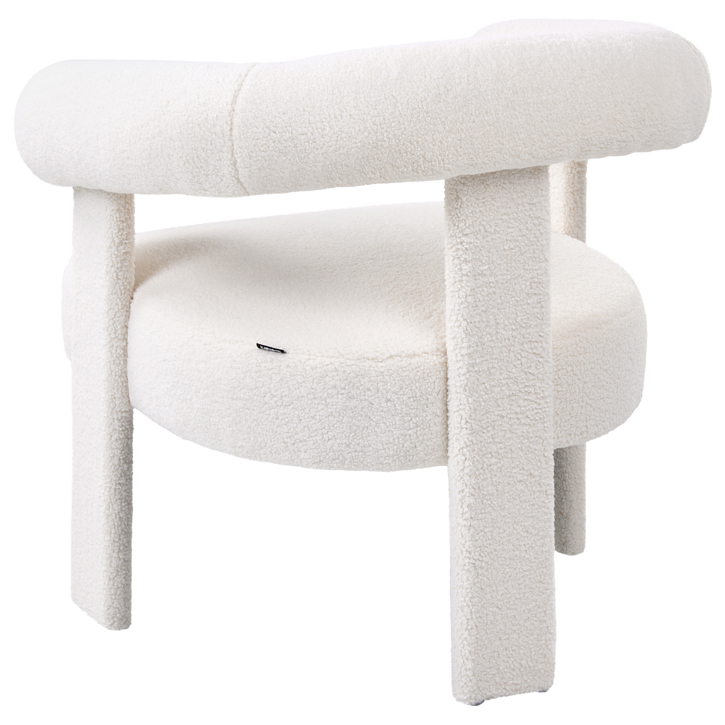 Retro Boucle Sofa Set 2 Seater Armchair Off White