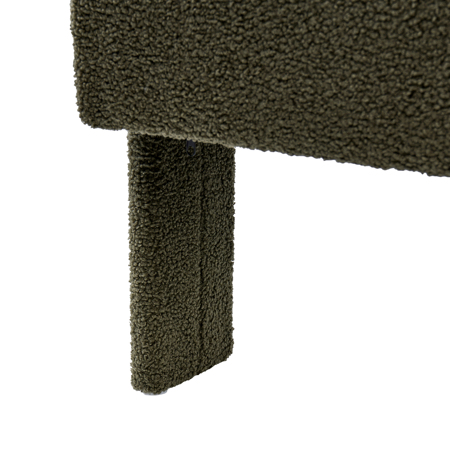 Armchair Green Boucle Retro Design With Rubberwood Legs