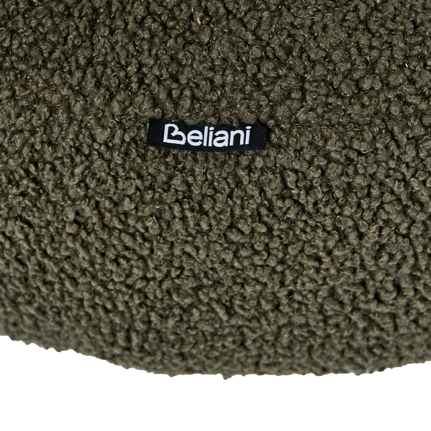 Armchair Green Boucle Retro Design With Rubberwood Legs
