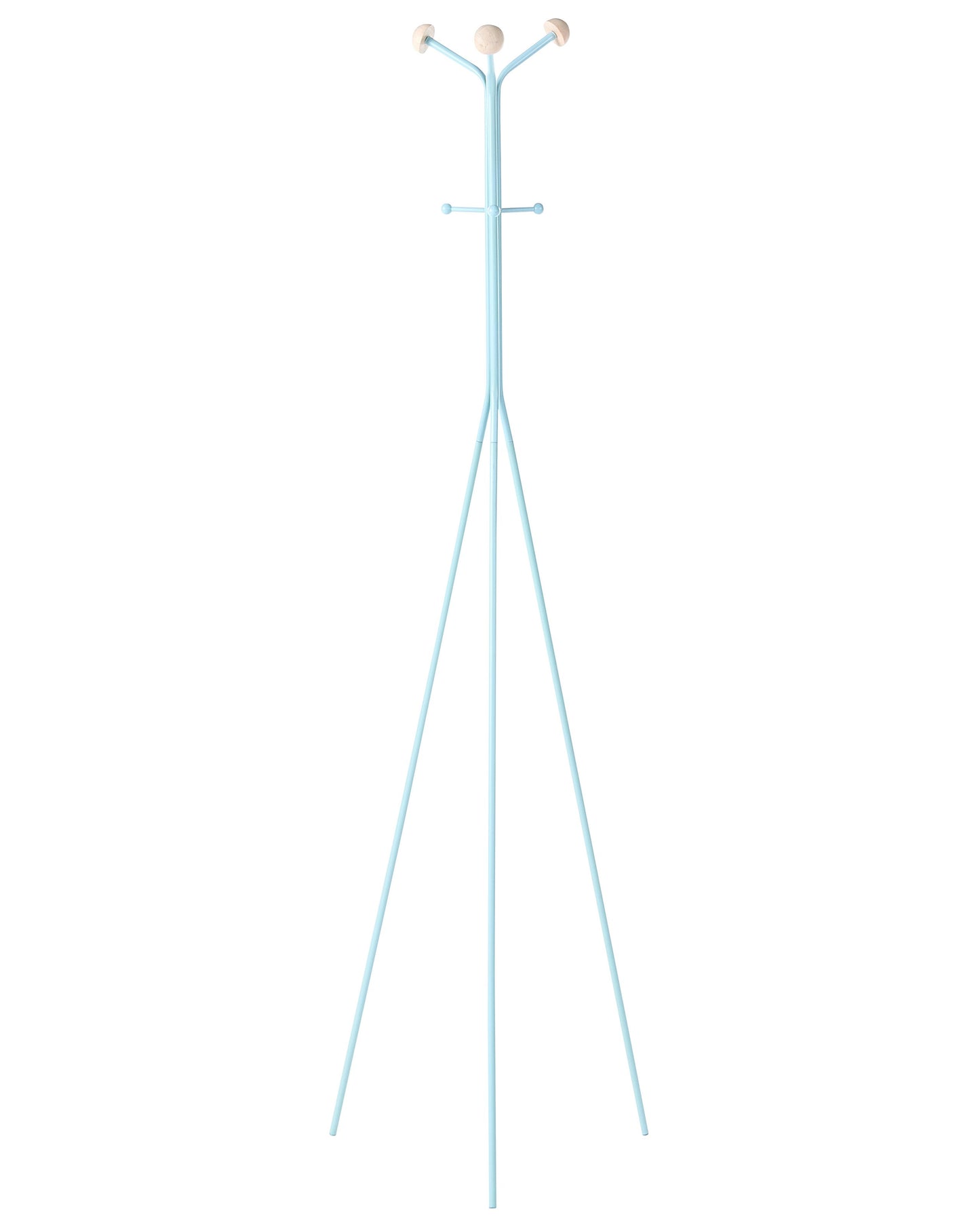 Coastline Coat Rack 176cm Light Blue Steel Freestanding 6 Hooks
