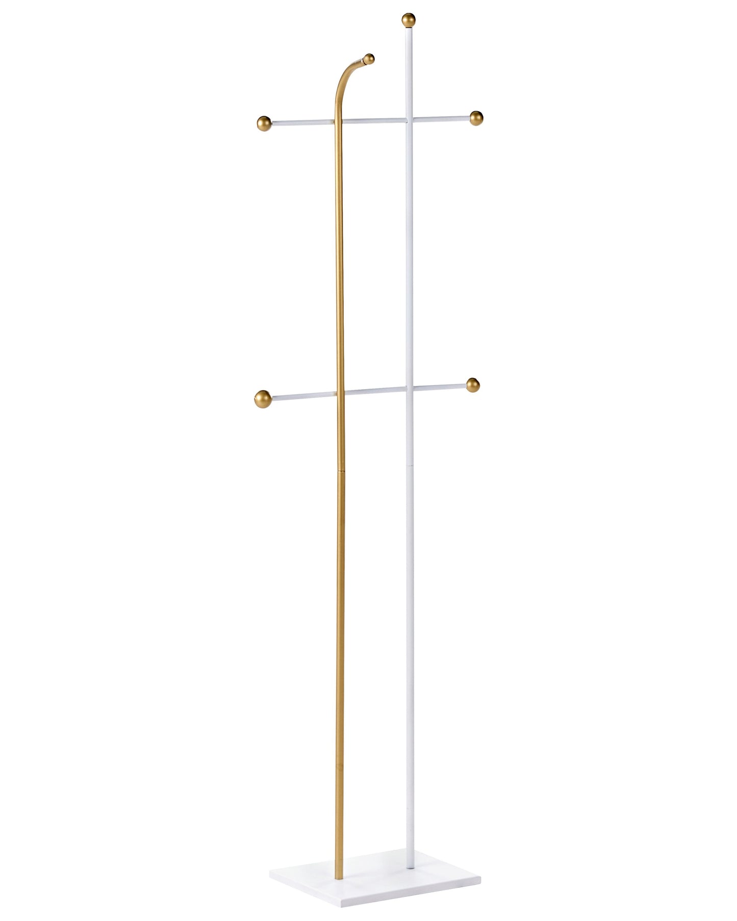 Luxor Home Coat Rack Gold Steel Freestanding 162cm 6 Hooks Modern Hallway Organizer