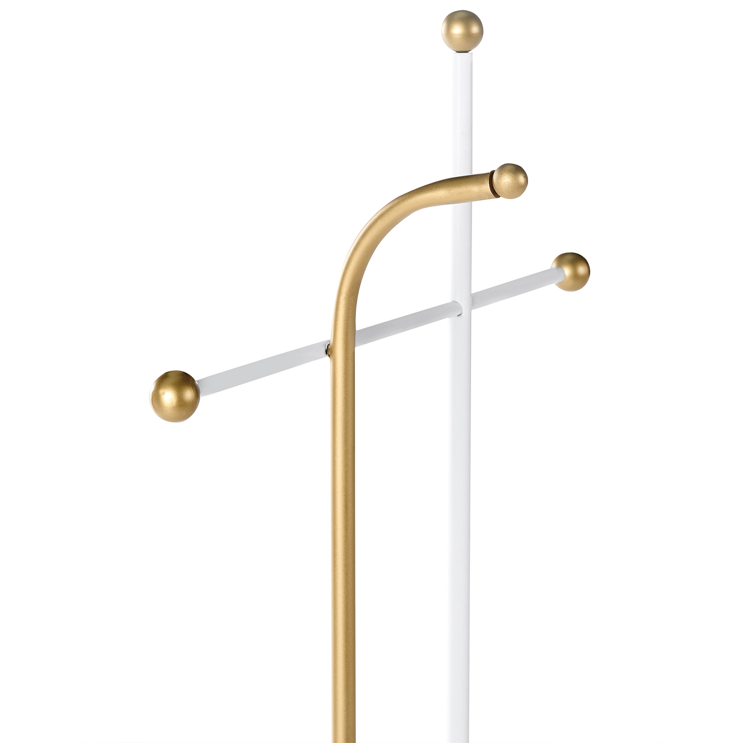 Luxor Home Coat Rack Gold Steel Freestanding 162cm 6 Hooks Modern Hallway Organizer