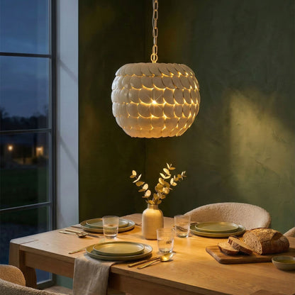 Coconut Shell Pendant Lamp Beige Natural Boho