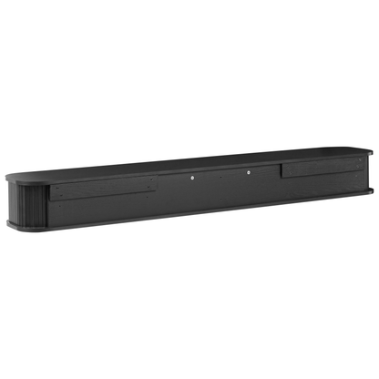 Venner Wall Mounted TV Stand Black Slatted Fronts Sliding Doors