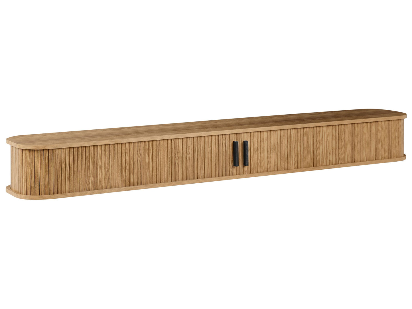 Venner Wall Mounted TV Stand Brown MDF Floating Media Cabinet