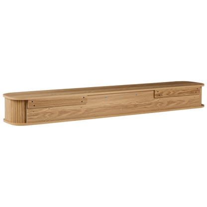 Venner Wall Mounted TV Stand Brown MDF Floating Media Cabinet
