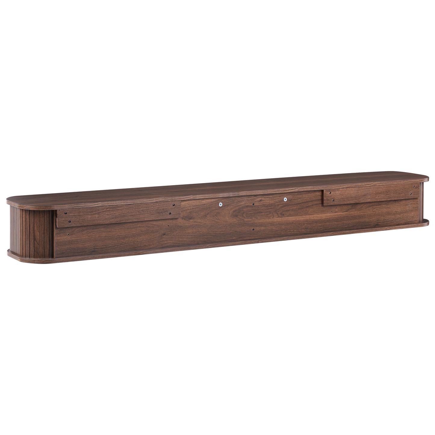 Venner Wall Mounted TV Stand Dark Brown Sliding Doors Cabinet