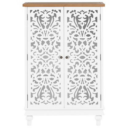 Oak and Willow Rustic 2 Door Sideboard With Openwork Fronts