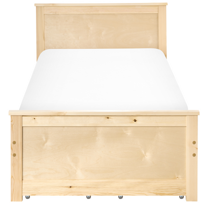 NordicLuxe Storage Bed With 4 Drawers Headboard Scandinavian Natural Pine EU Single 3ft