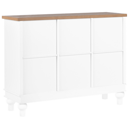 TimberLuxe Rustic 3 Door Sideboard With Openwork Fronts