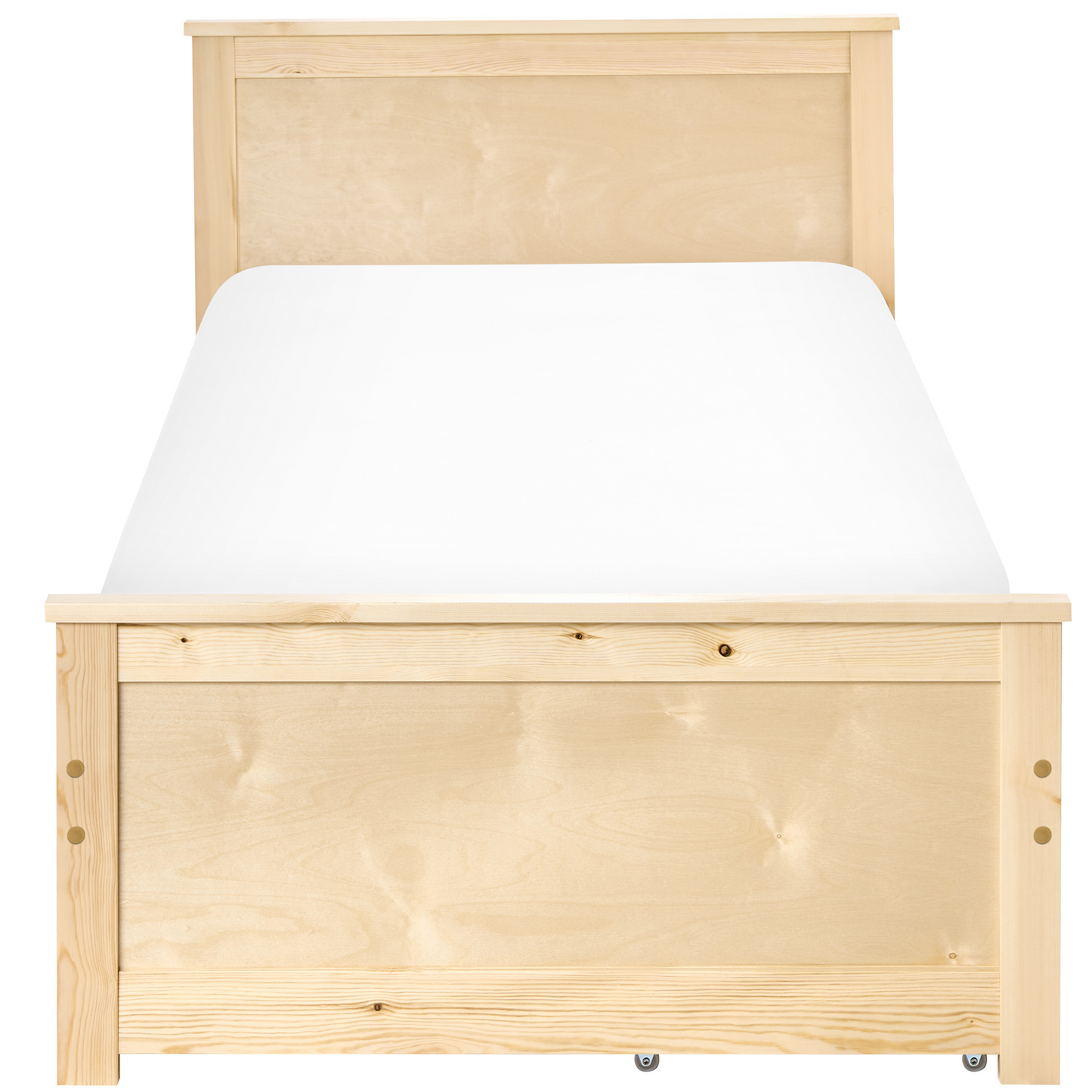 NordicNest Storage Bed With 2 Drawers Natural Pine Wood EU Single 3ft Headboard Scandinavian