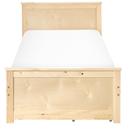 NordicNest Storage Bed With 2 Drawers Natural Pine Wood EU Single 3ft Headboard Scandinavian
