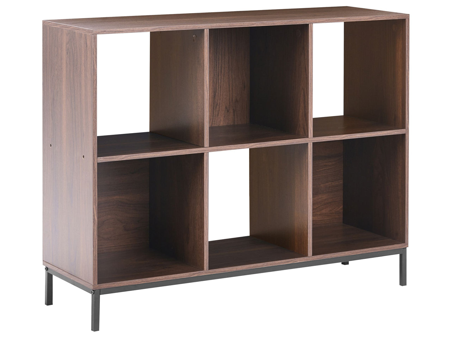 Aurora 6-Cube Dark Brown MDF Bookcase Wood-Look Finish