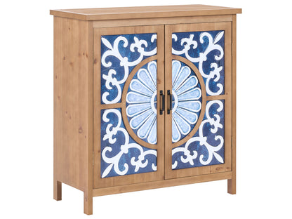 Seaside Mediterranean Coastal Sideboard Two Door Brown Blue MDF