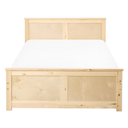 NordicWood Storage Bed Natural Pine Birch Headboard 4ft Small Double