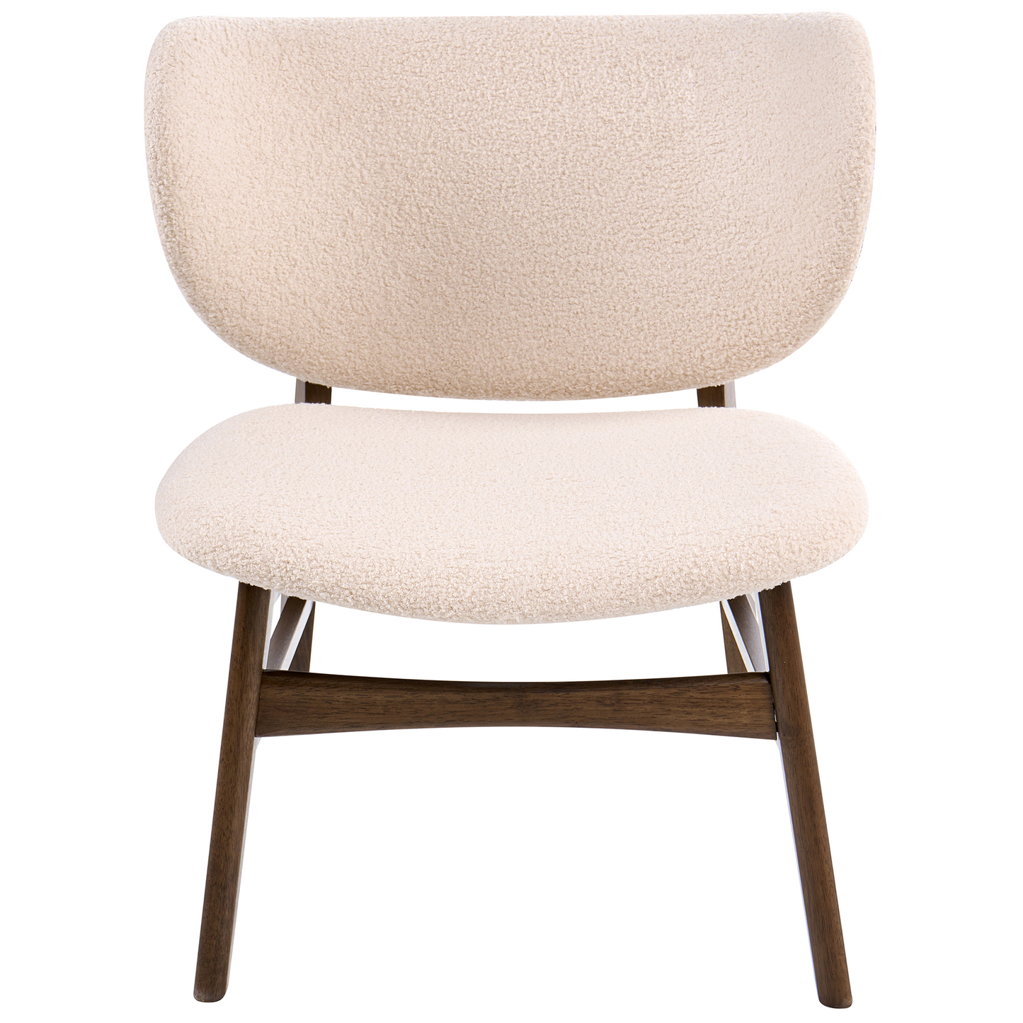 Arcadia Home Two Tone Boucle Armchair With Rubberwood Legs Brown Beige Retro Traditional