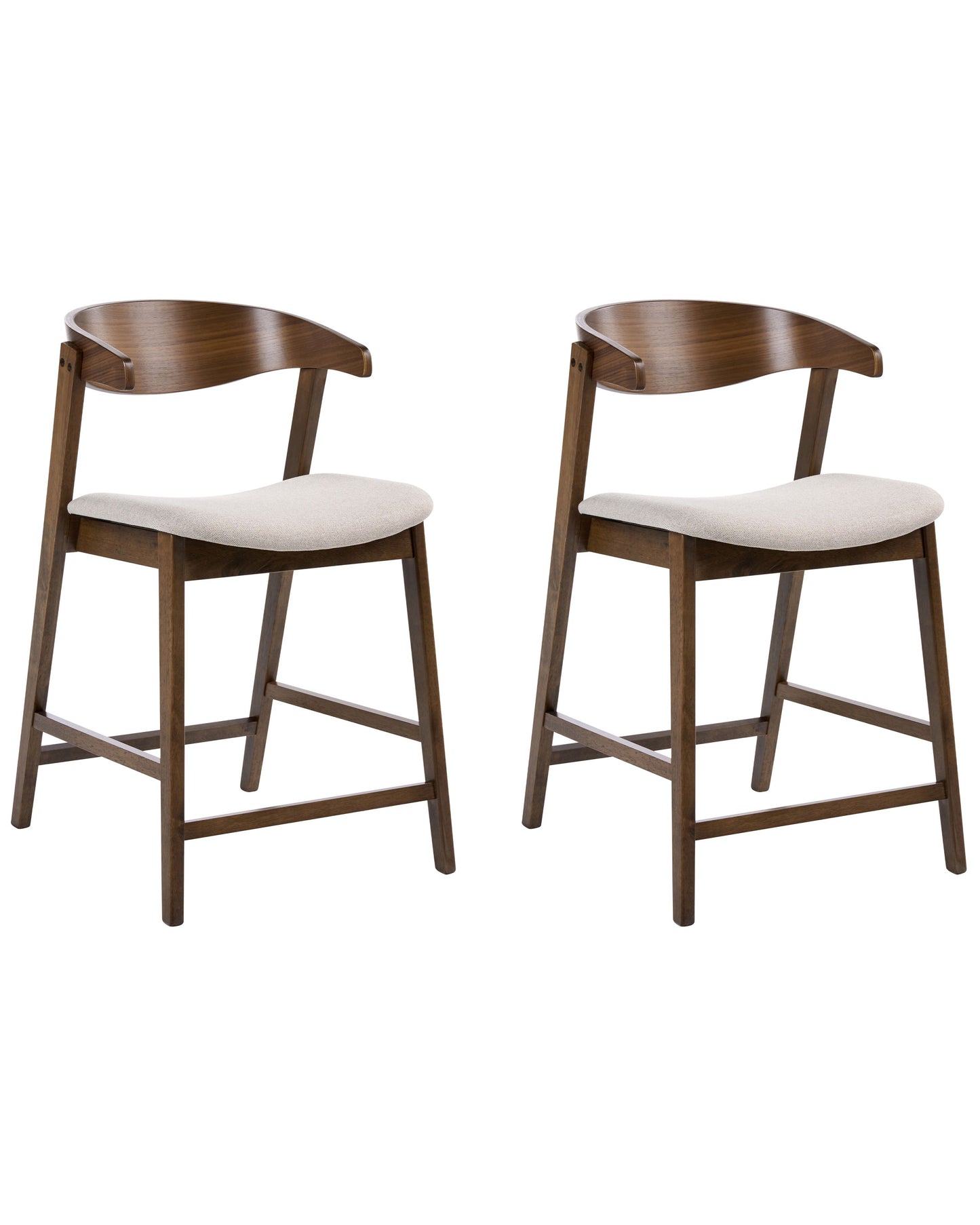 Heritage Home Retro Bar Chairs Set Of 2 Brown Beige Polyester