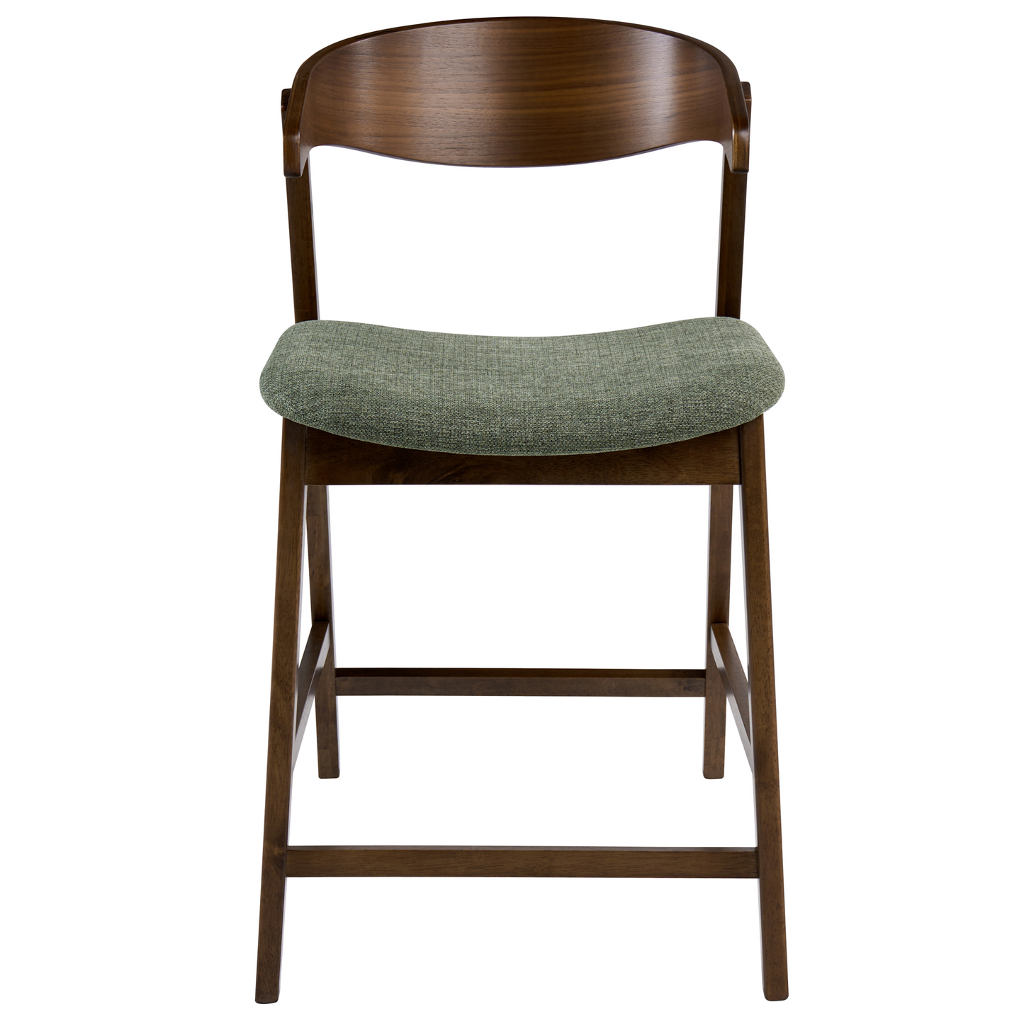 Classic Living Set Of 2 Bar Chairs Brown Green Polyester Rubberwood Legs Retro Traditional