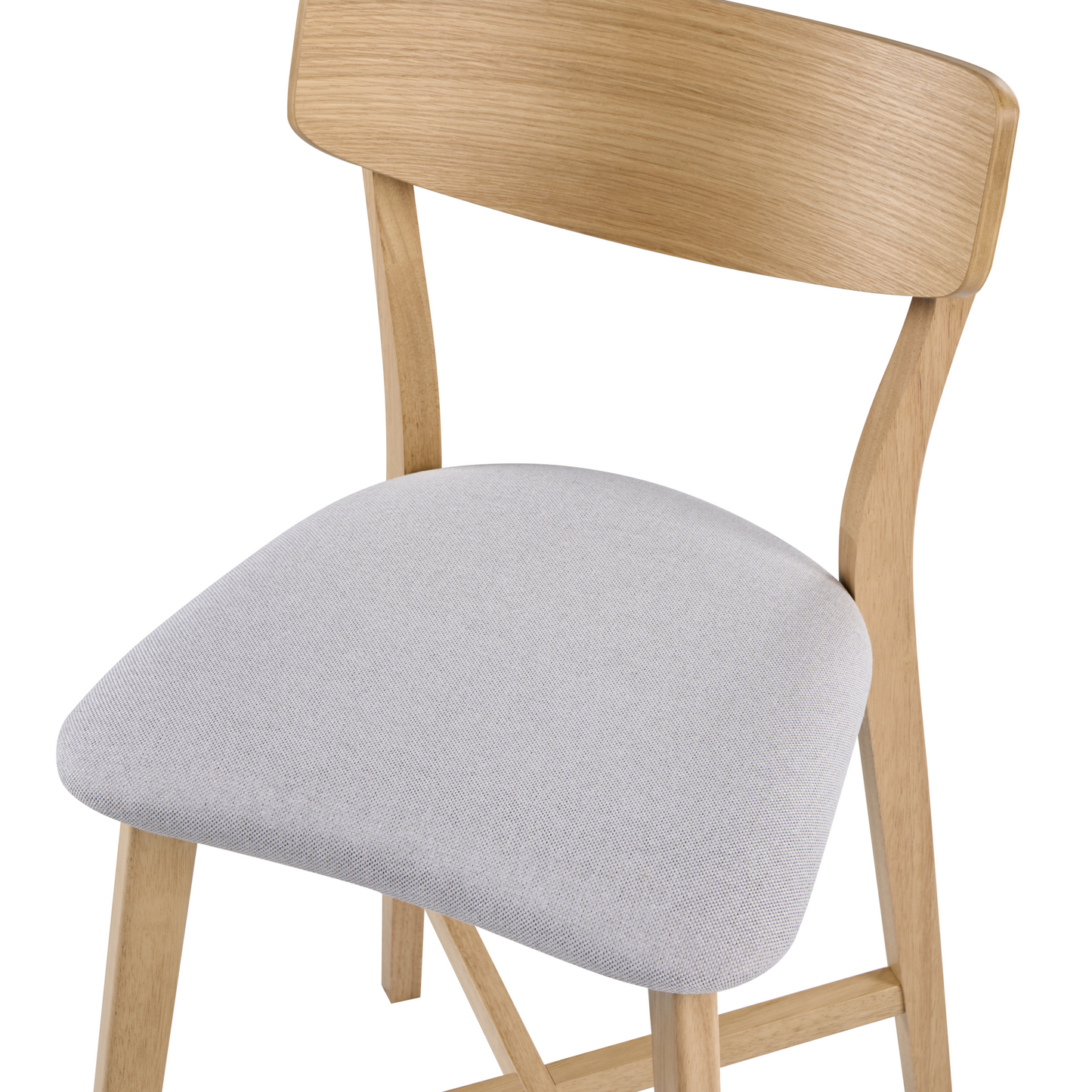 Bar Chairs Set of 2 Light Brown Grey Rubberwood Fabric Retro