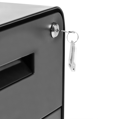 Apex Storage Cabinet Black Steel 3-Drawer Key-Locked