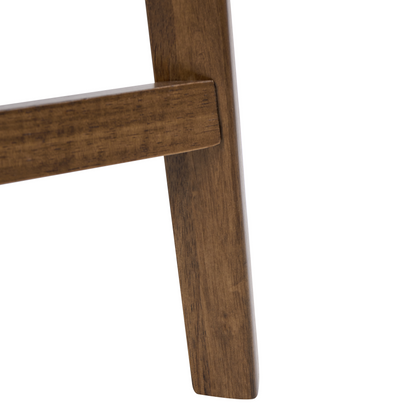 Armless Retro Chairs Set 2 Brown Off White Rubberwood