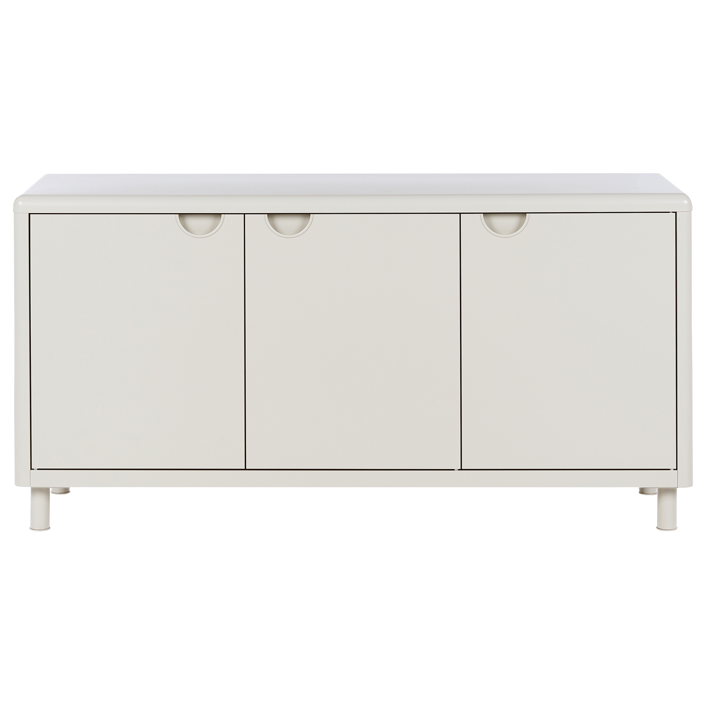 Storage Cabinet Beige Steel 3 Doors 4 Shelves Office
