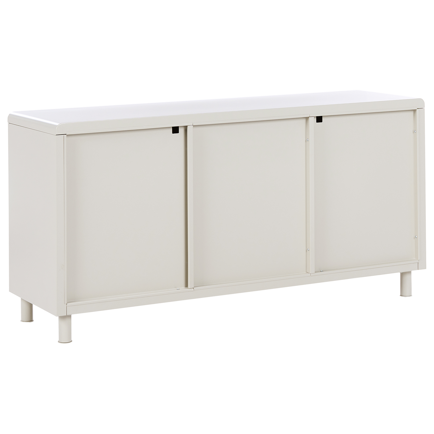 Storage Cabinet Beige Steel 3 Doors 4 Shelves Office