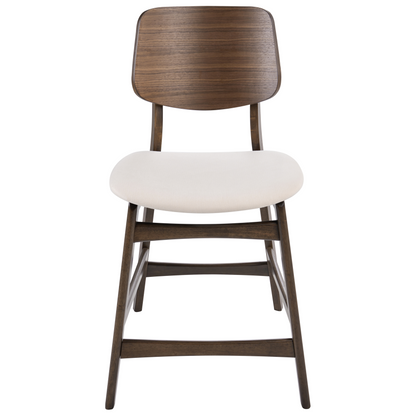 Set Of 2 Bar Chairs Brown And Off White Boucle Upholstery Rubberwood Legs Retro Style
