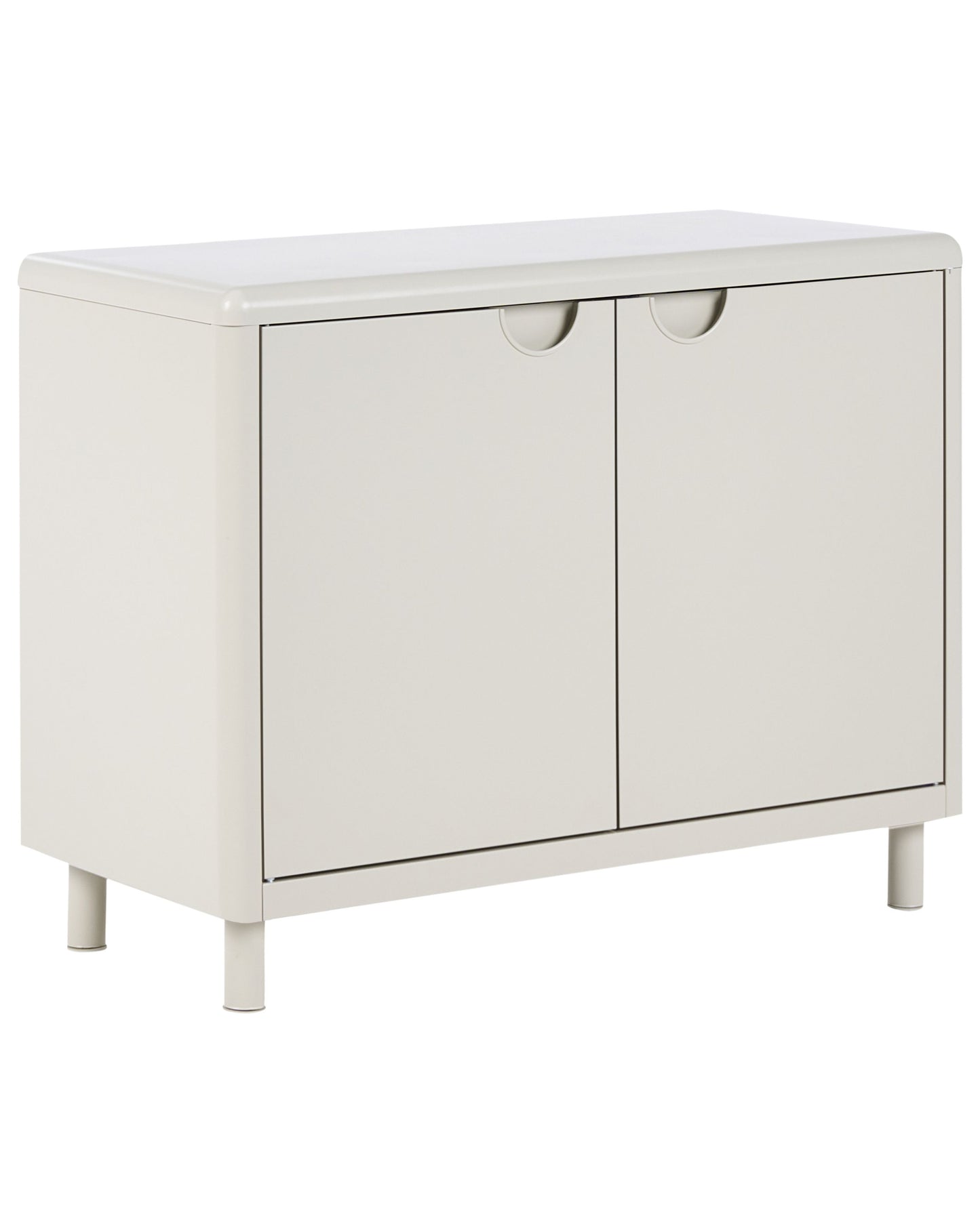 Storage Cabinet Beige Steel With 2 Doors And Adjustable Shelves For Home Office Modern Style