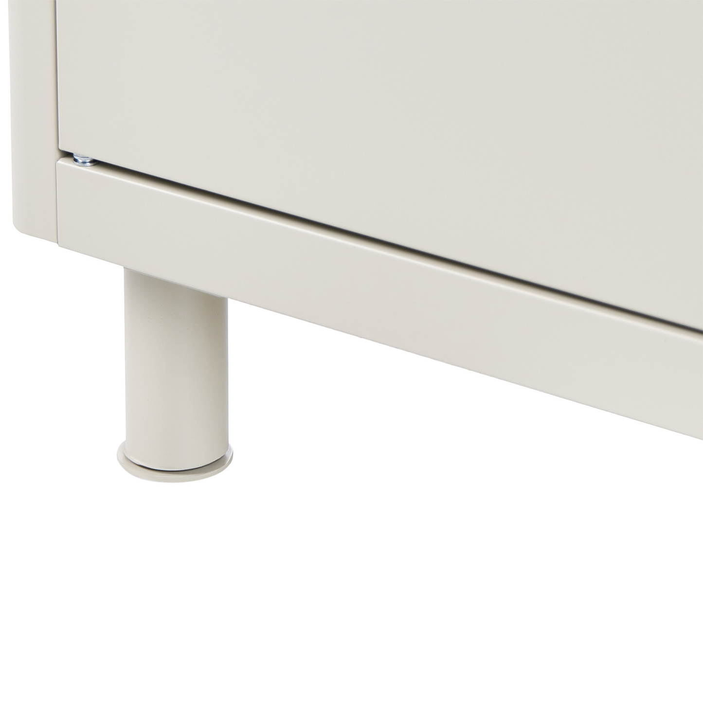 Storage Cabinet Beige Steel With 2 Doors And Adjustable Shelves For Home Office Modern Style